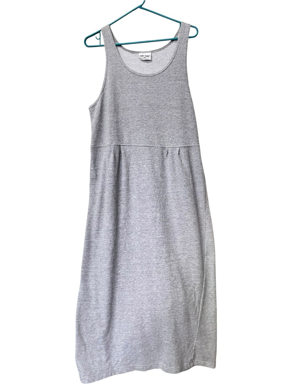 Vtg Cotton Studio Gray Jersey Dress Fleece Soft Everyday jumper sz M Made in USA